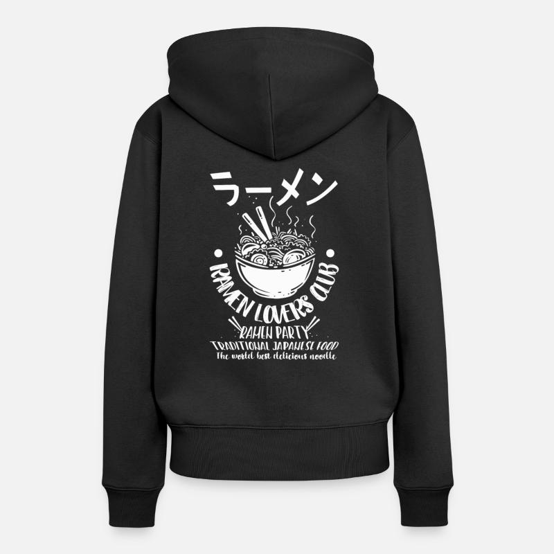 ramen noodle t shirt vintage - Sweat à capuche Premium bio Femme - noir