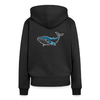 Whale - Wal - Meeresbewohner - Frauen Premium Bio Hoodie - Schwarz - Hinten - Julia (174cm)