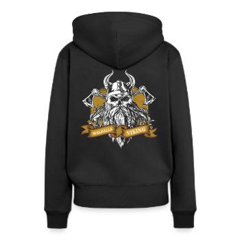 Walhalla - Viking - Frauen Premium Bio Hoodie - Schwarz - Hinten - Julia (174cm)