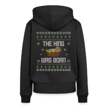 Noël - Noël - Chrétien - Jésus - Sweat à capuche Premium bio Femme - noir - Dos - Julia (174cm)