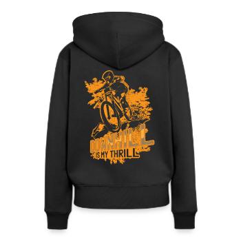 Downhill - Frauen Premium Bio Hoodie - Schwarz - Hinten - Julia (174cm)
