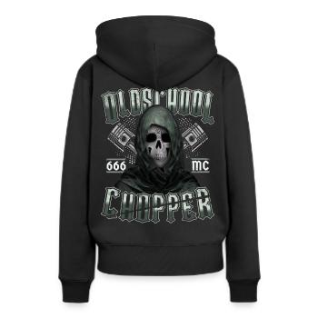 Oldschool Chopper - Sweat à capuche Premium bio Femme - noir - Dos - Julia (174cm)