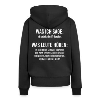 IT-Bereich Informatiker Programmierer IT-Spruch - Frauen Premium Bio Hoodie - Schwarz - Hinten - Julia (174cm)