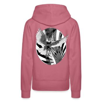 Taube schwarz weiß Friedenssymbol - Frauen Premium Bio Hoodie - Malve - Hinten - Isabella (175cm)