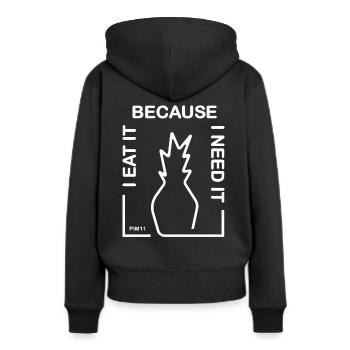 Ananas (weiss) - Frauen Premium Bio Hoodie - Schwarz - Hinten - Julia (174cm)