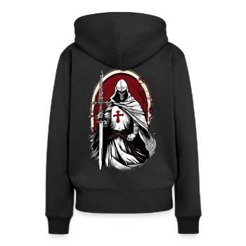 Croisé avec la - Sweat à capuche Premium bio Femme - noir - Dos - Julia (174cm)