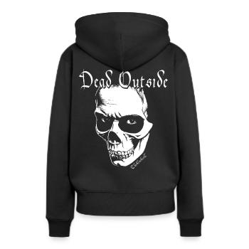 Dead Outside - Oldschool Goth - Frauen Premium Bio Hoodie - Schwarz - Hinten - Julia (174cm)
