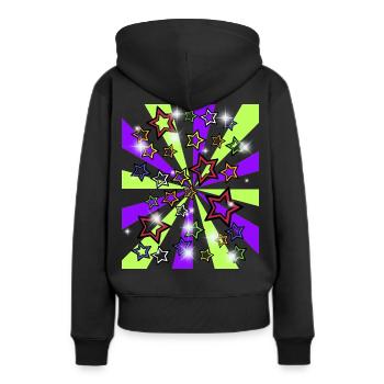 Retro Sterne 60er Vintage - Frauen Premium Bio Hoodie - Schwarz - Hinten - Julia (174cm)