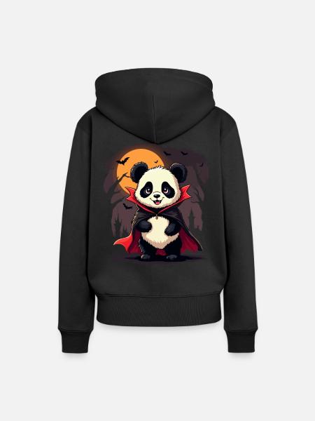 Vampir Panda Spook Puff! - Frauen Premium Bio Hoodie - Schwarz