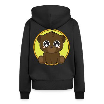 Ours mignon animaux mignons - Sweat à capuche Premium bio Femme - noir - Dos - Julia (174cm)