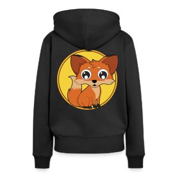 Renard bébé animaux mignons - Sweat à capuche Premium bio Femme - noir - Dos - Julia (174cm)