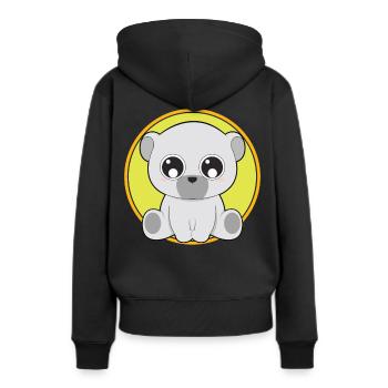 Animaux mignons ours mignon - Sweat à capuche Premium bio Femme - noir - Dos - Julia (174cm)