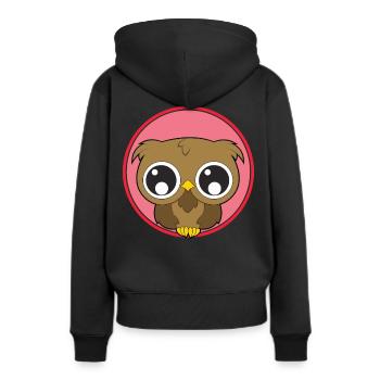 Chouette animaux mignons - Sweat à capuche Premium bio Femme - noir - Dos - Julia (174cm)