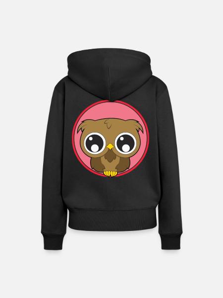 Eule niedlich Tiere - Frauen Premium Bio Hoodie - Schwarz
