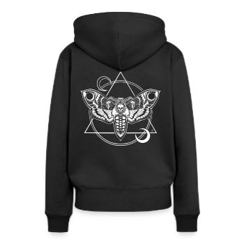 Crépuscule, Tête de cadavre, Papillon de nuit - Sweat à capuche Premium bio Femme - noir - Dos - Julia (174cm)