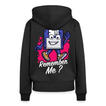 Programmeur Retro-diskette Disquette - Sweat à capuche Premium bio Femme - noir - Dos - Julia (174cm)