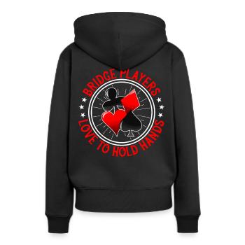 Bridgespieler Kartenspiel - Frauen Premium Bio Hoodie - Schwarz - Hinten - Julia (174cm)