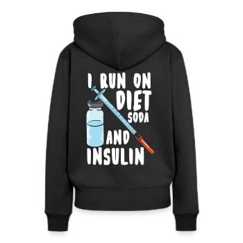 Diabète insuline diabétiques - Sweat à capuche Premium bio Femme - noir - Dos - Julia (174cm)