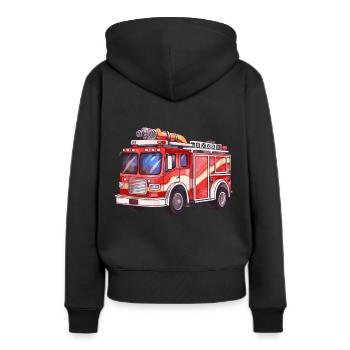 Camion de pompiers cool camion de pompiers de la brigade de pompiers - Sweat à capuche Premium bio Femme - noir - Dos - Julia (174cm)
