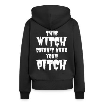 Costume d’Halloween introverti - Humour cynique - Sweat à capuche Premium bio Femme - noir - Dos - Julia (174cm)