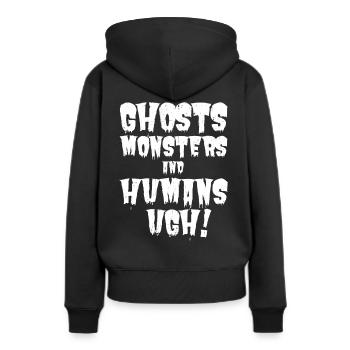 La tenue d’Halloween parfaite pour les cyniques cool - Sweat à capuche Premium bio Femme - noir - Dos - Julia (174cm)