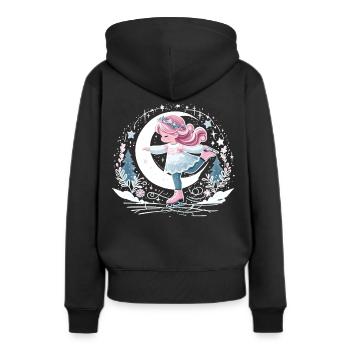 Eisige Eleganz: Schlittschuh Design - Frauen Premium Bio Hoodie - Schwarz - Hinten - Julia (174cm)