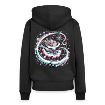 rêve sur glace : fille de patin à glace - Sweat à capuche Premium bio Femme - noir - Dos - Julia (174cm)