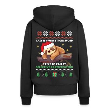 Participation sélective - Sloth Ugly Christmas - Sweat à capuche Premium bio Femme - noir - Dos - Julia (174cm)