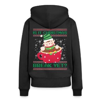 C’est déjà les vacances de Noël ? Professeur de diablotin de cacao - Sweat à capuche Premium bio Femme - noir - Dos - Julia (174cm)