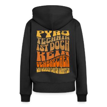 Pyrotechnik ist doch kein Verbrechen - Meme Spruch - Frauen Premium Bio Hoodie - Schwarz - Hinten - Julia (174cm)