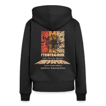 La pyrotechnie n’est pas un crime - Meme Spruch - Sweat à capuche Premium bio Femme - noir - Dos - Julia (174cm)