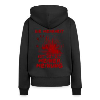 La majorité est maintenant de mon avis - Halloween - Sweat à capuche Premium bio Femme - noir - Dos - Julia (174cm)