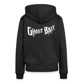 Appât fantôme Lettrage effrayant | Appât fantôme - Sweat à capuche Premium bio Femme - noir - Dos - Julia (174cm)