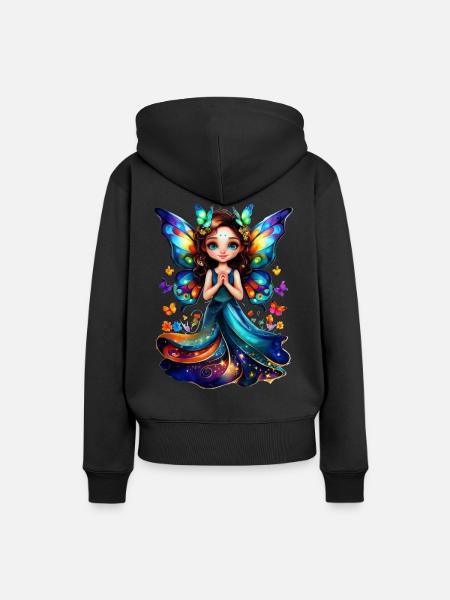 Bezaubernde Schmetterlingsfee - Frauen Premium Bio Hoodie - Schwarz
