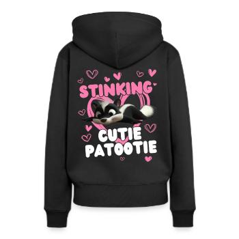 Cutie Patootie - Skunk Cutie : Fan drôle d’animaux - Sweat à capuche Premium bio Femme - noir - Dos - Julia (174cm)