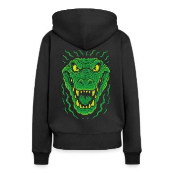 Angry lizard head in neon style - Women’s Premium Organic Hoodie - black - Back - Julia (174cm)