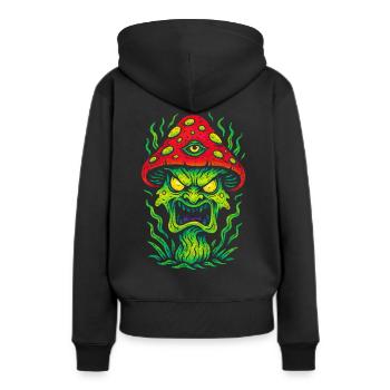 Psycho Toadstool avec troisième œil - Sweat à capuche Premium bio Femme - noir - Dos - Julia (174cm)