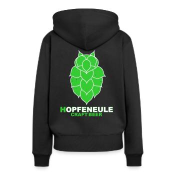 Hopfeneule Craftbeer fuer Bierliebhaber Bier - Frauen Premium Bio Hoodie - Schwarz - Hinten - Julia (174cm)