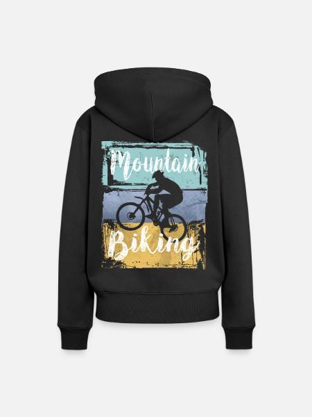Mountainbiken Vintage Retro Mountainbike - Frauen Premium Bio Hoodie - Schwarz