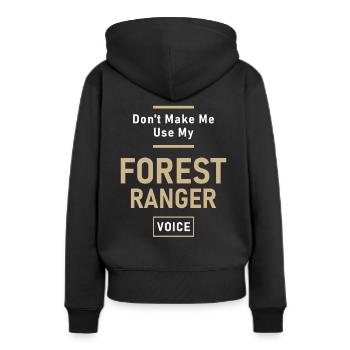 Garde forestier Profession Emploi Travailleur d’anniversaire - Sweat à capuche Premium bio Femme - noir - Dos - Julia (174cm)