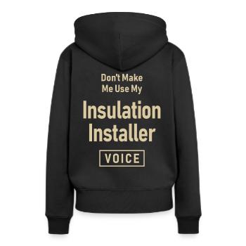Installateur d’isolation Emploi Profession Anniversaire - Sweat à capuche Premium bio Femme - noir - Dos - Julia (174cm)