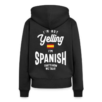 Je ne crie pas Je suis espagnol Drôle de fierté américaine - Sweat à capuche Premium bio Femme - noir - Dos - Julia (174cm)