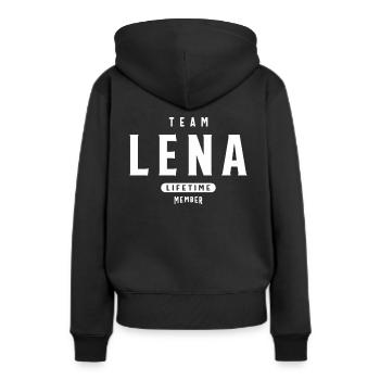 Team Lena Lifetime Member Personalized Name - Women’s Premium Organic Hoodie - black - Back - Julia (174cm)