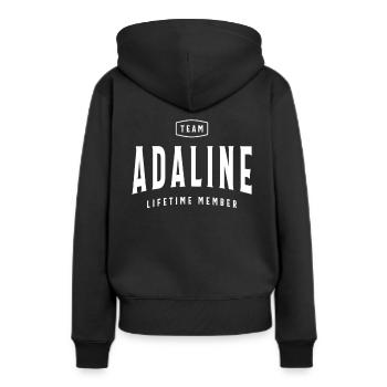 Team Adaline Lifetime Member Personalized Name - Women’s Premium Organic Hoodie - black - Back - Julia (174cm)