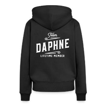 Team Daphne Lifetime Member Personalized Name - Women’s Premium Organic Hoodie - black - Back - Julia (174cm)