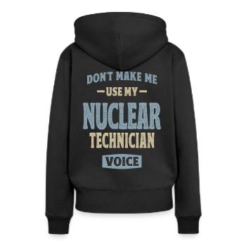 Technicien nucléaire Profession Travailleur d’anniversaire - Sweat à capuche Premium bio Femme - noir - Dos - Julia (174cm)