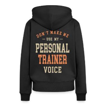 Personal Trainer Job Beruf Geburtstagsarbeiter - Frauen Premium Bio Hoodie - Schwarz - Hinten - Julia (174cm)