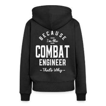 Berufsbezeichnung Kampfingenieur Beruf - Frauen Premium Bio Hoodie - Schwarz - Hinten - Julia (174cm)