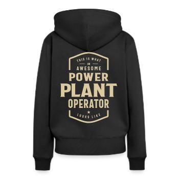 Super travail d’opérateur de centrale électrique - Sweat à capuche Premium bio Femme - noir - Dos - Julia (174cm)