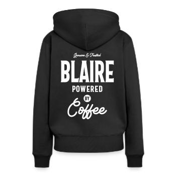Blaire Nom personnalisé - Sweat à capuche Premium bio Femme - noir - Dos - Julia (174cm)